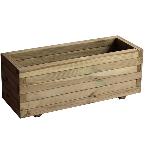 Jardinera rectangular de madera