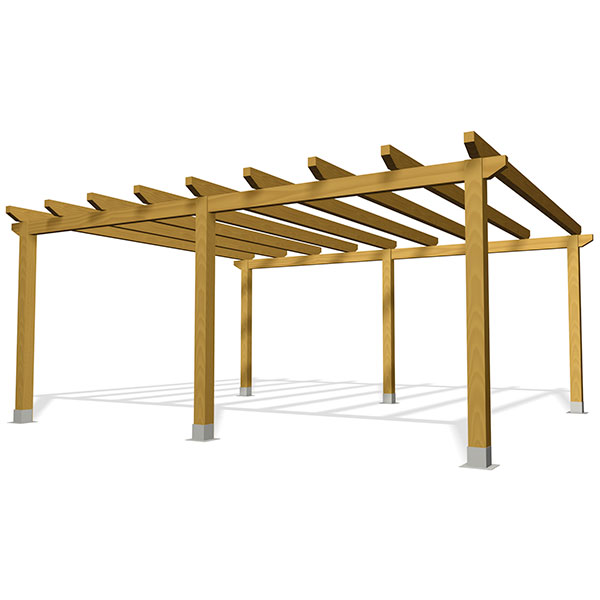 Pérgola de madera doble